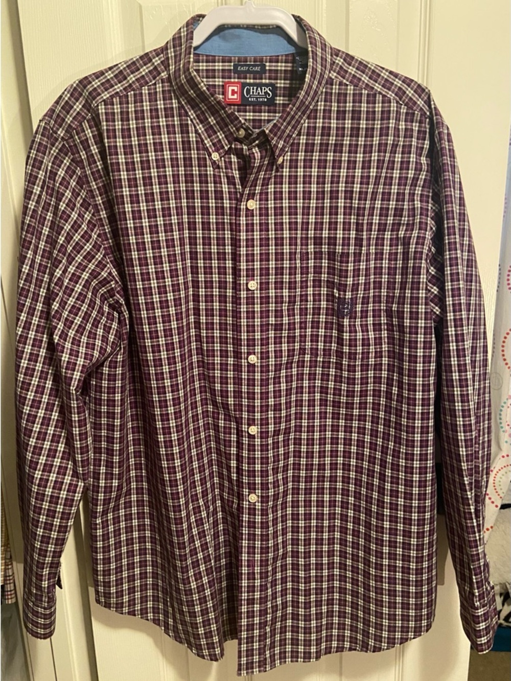 Chaps Men's purple Plaid Button-Down Shirt
